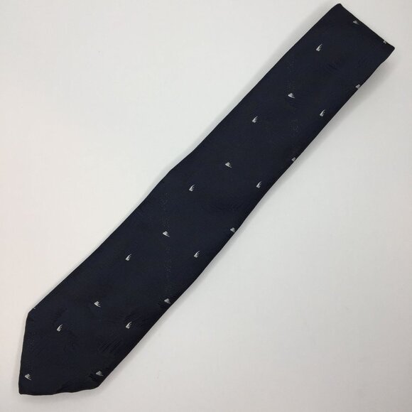 Bernie of California Mens Tie Necktie Navy Blue White Gold Sparkles Formal - Picture 3 of 9